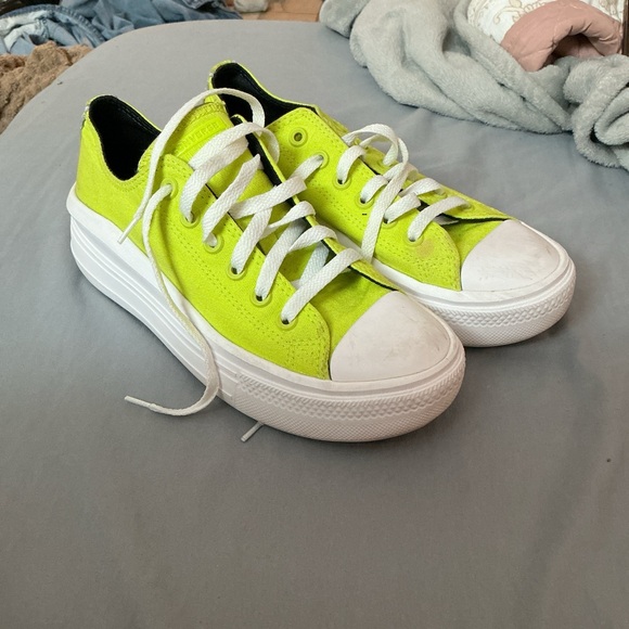 Converse Shoes - Converse Women's Neon Lime Low-Top Platform Sneakers